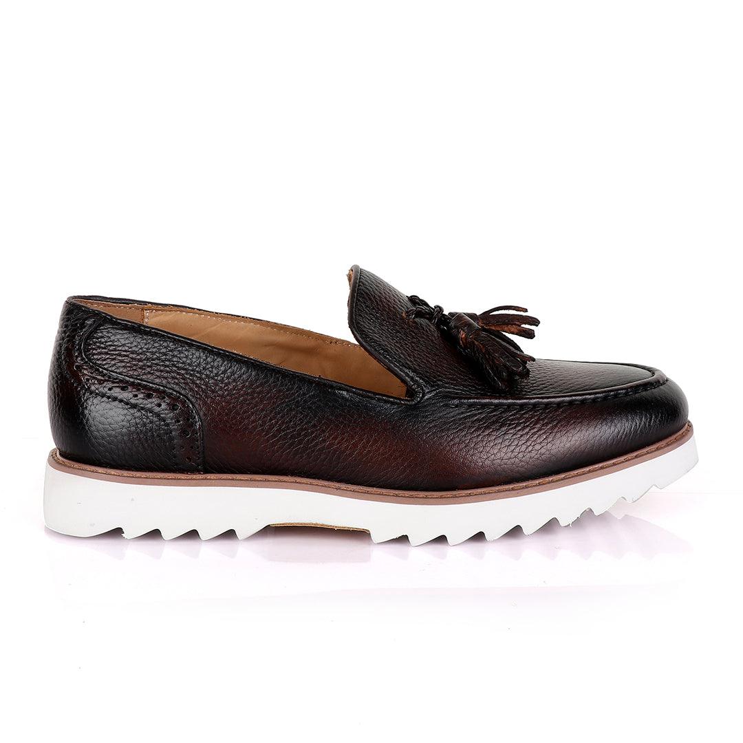 Salvatore Ferragamo Double Tassel Loafers-Coffee - Obeezi