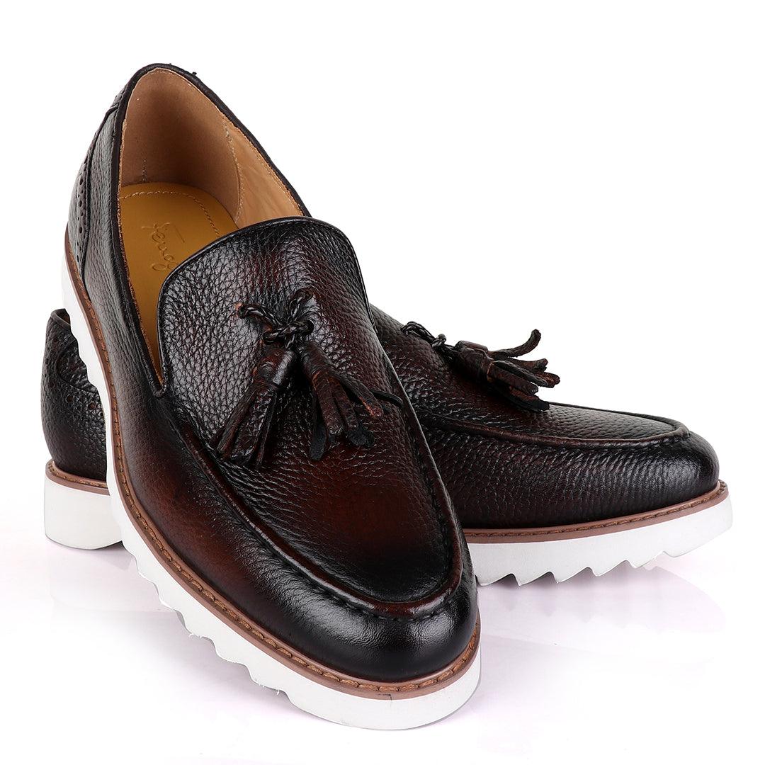 Salvatore Ferragamo Double Tassel Loafers-Coffee - Obeezi