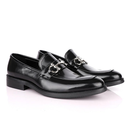 Salvatore Ferragamo Glossy Leather Loafers - Obeezi