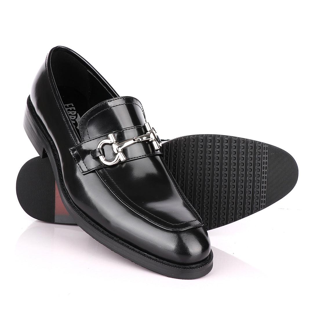 Salvatore Ferragamo Glossy Leather Loafers - Obeezi
