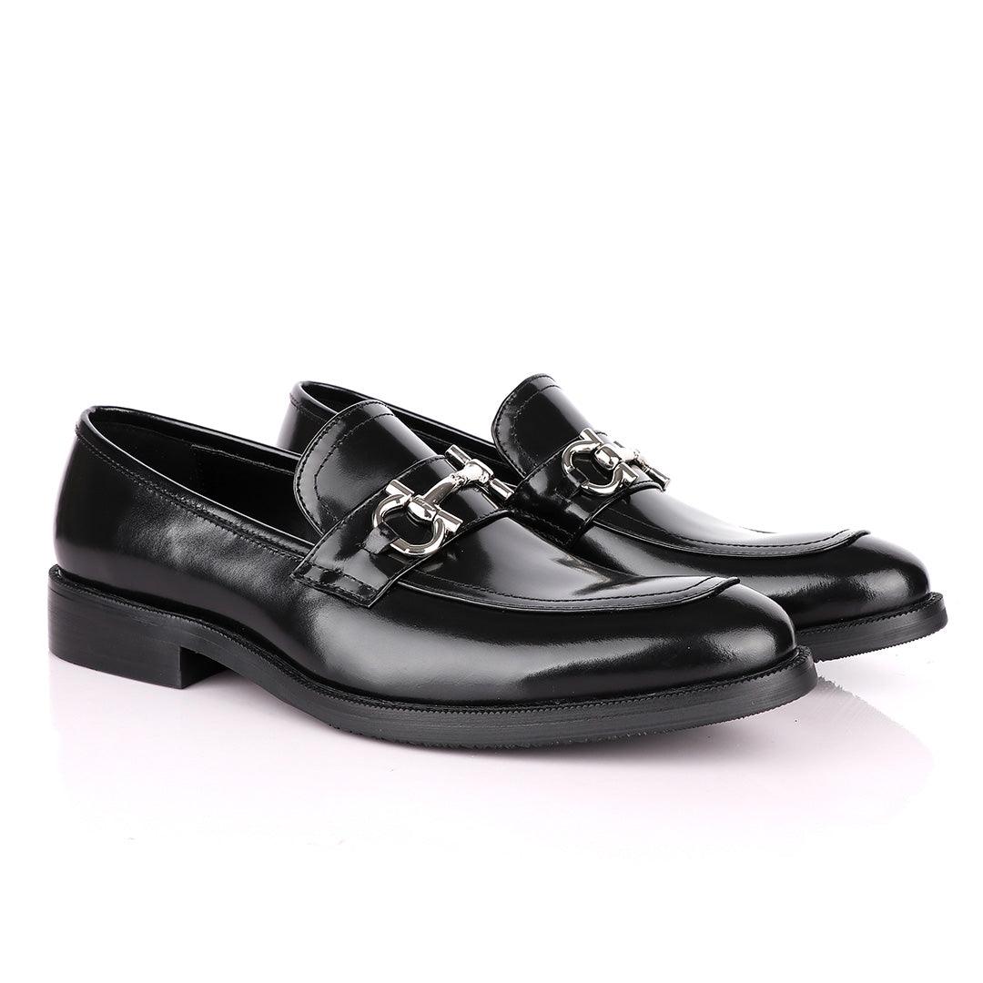 Salvatore Ferragamo Glossy Leather Loafers - Obeezi
