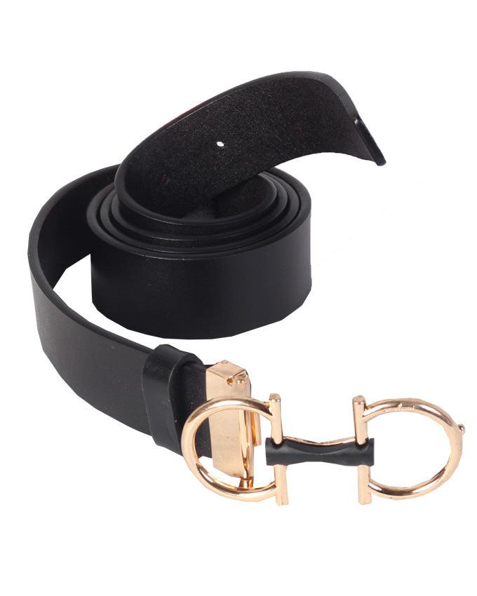SALVATORE FERRAGAMO LEATHER ADJUSTABLE BLACK BELT - Obeezi.com
