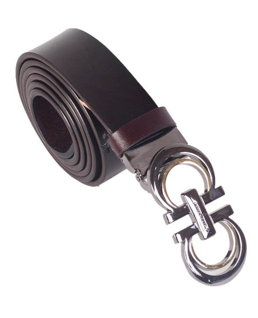Salvatore Ferragamo Leather belt - D Brown - Obeezi.com