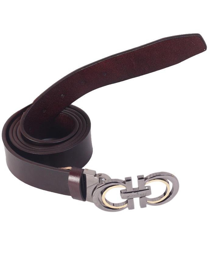 Salvatore Ferragamo Leather belt - D Brown - Obeezi.com