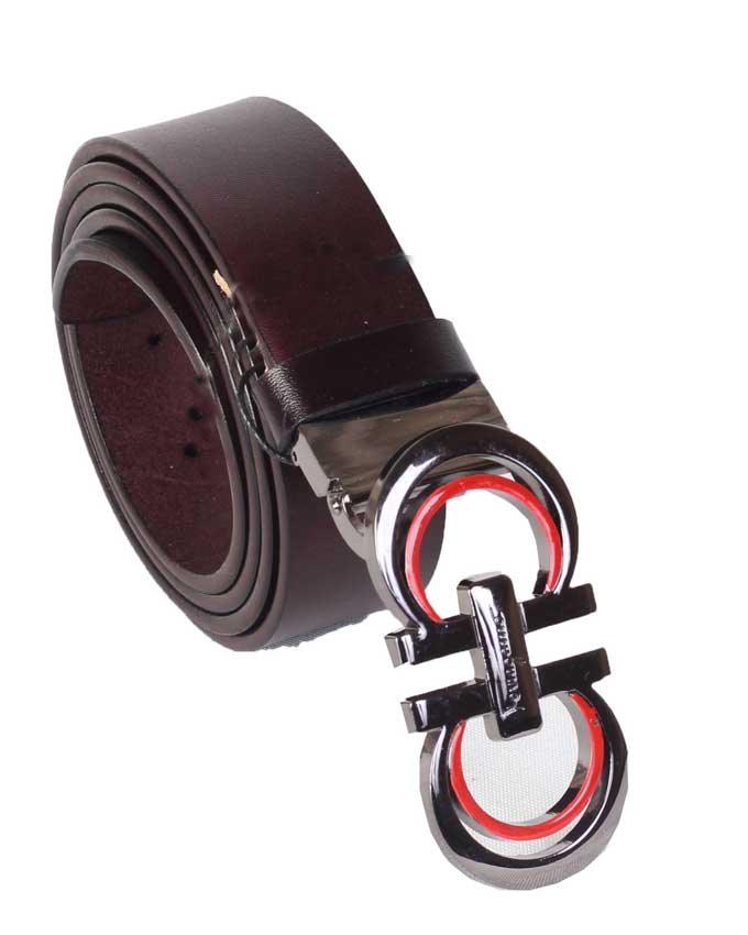 Salvatore Ferragamo Leather Belt Dark brown - Obeezi.com