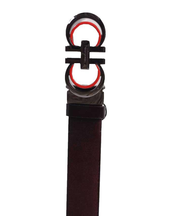 Salvatore Ferragamo Leather Belt Dark brown - Obeezi.com