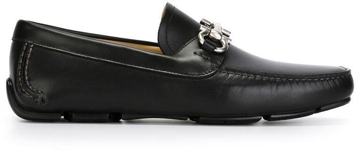 Salvatore Ferragamo Men"s Black Gancini Bit Loafers - Obeezi