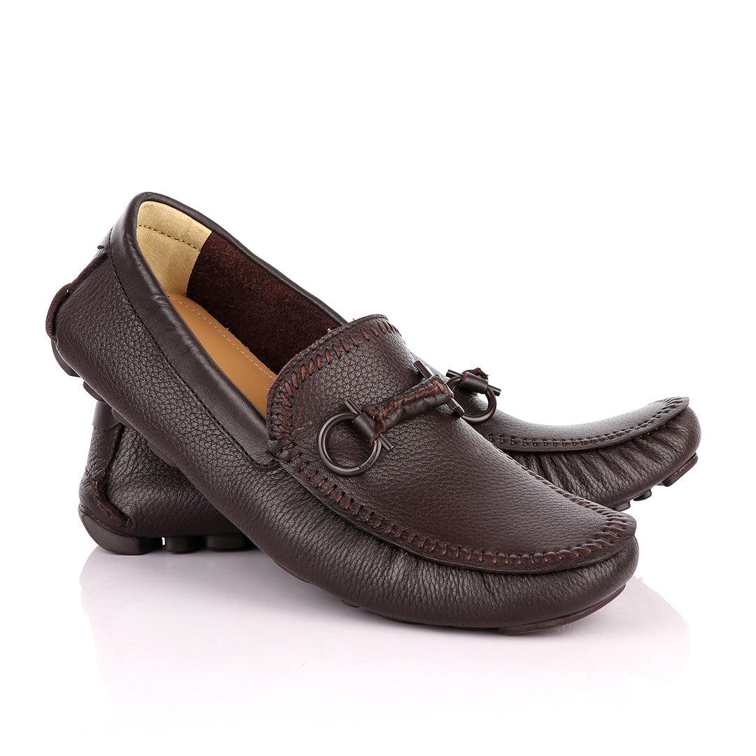Salvatore Ferragamo Men's Brown Drivers - Obeezi