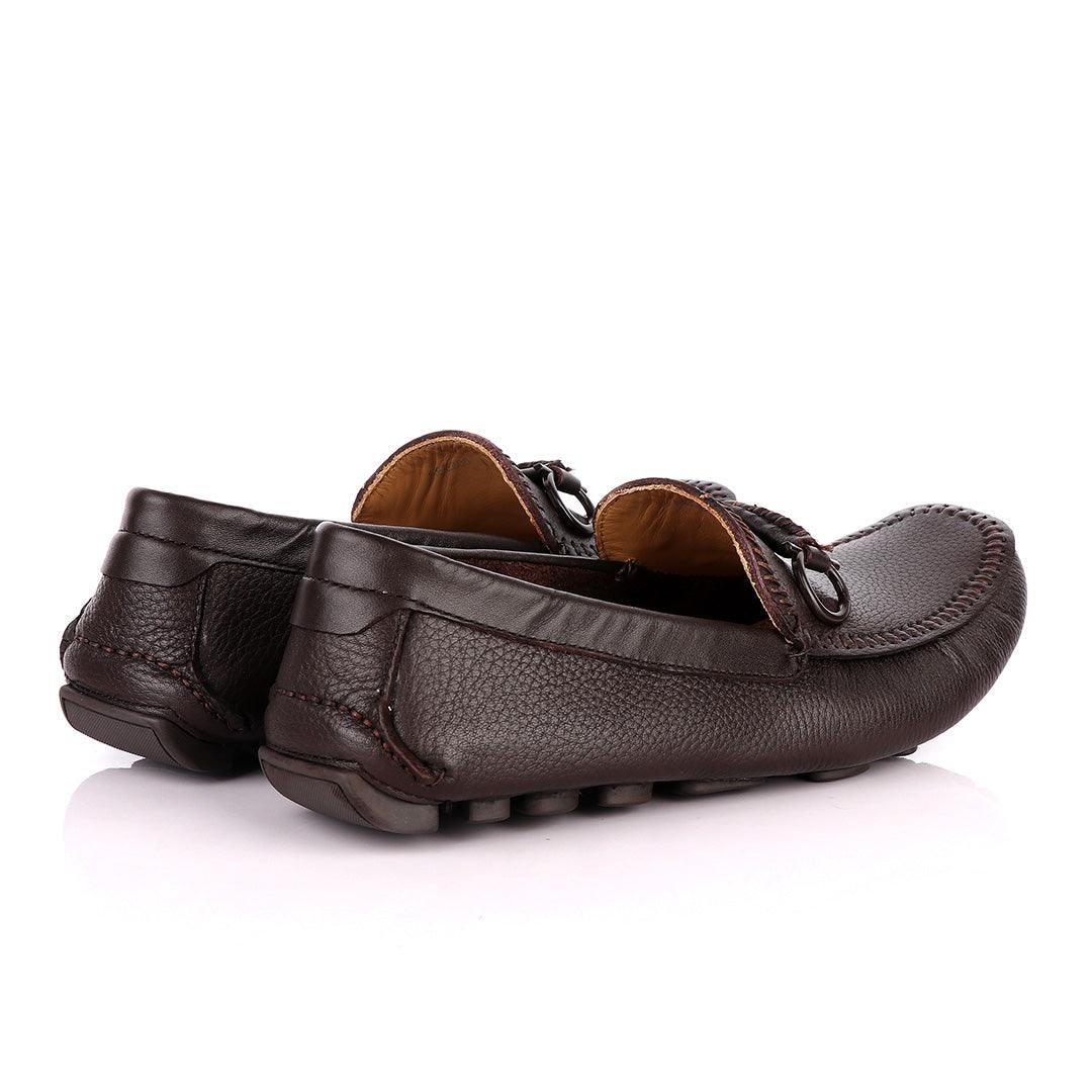 Salvatore Ferragamo Men's Brown Drivers - Obeezi