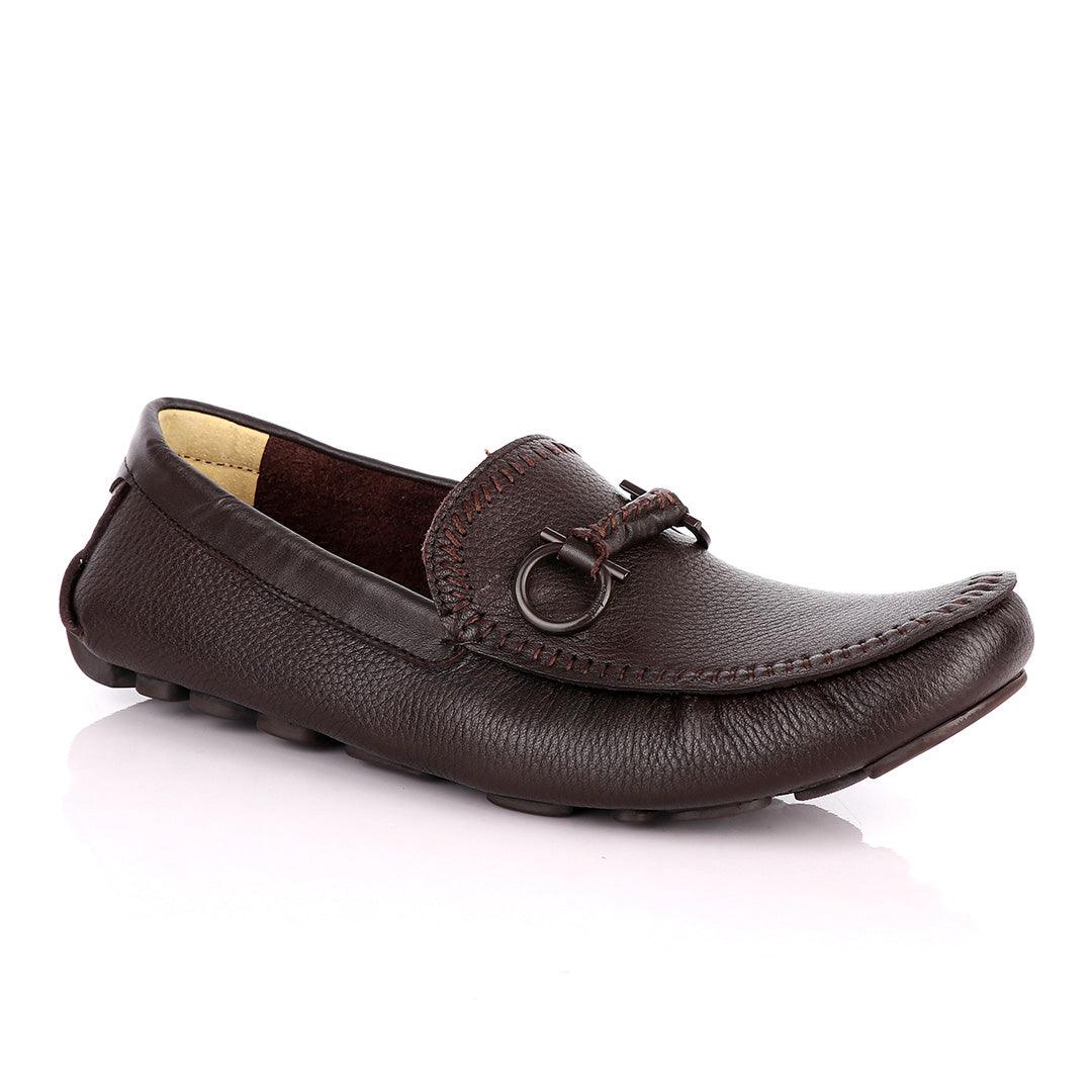 Salvatore Ferragamo Men's Brown Drivers - Obeezi