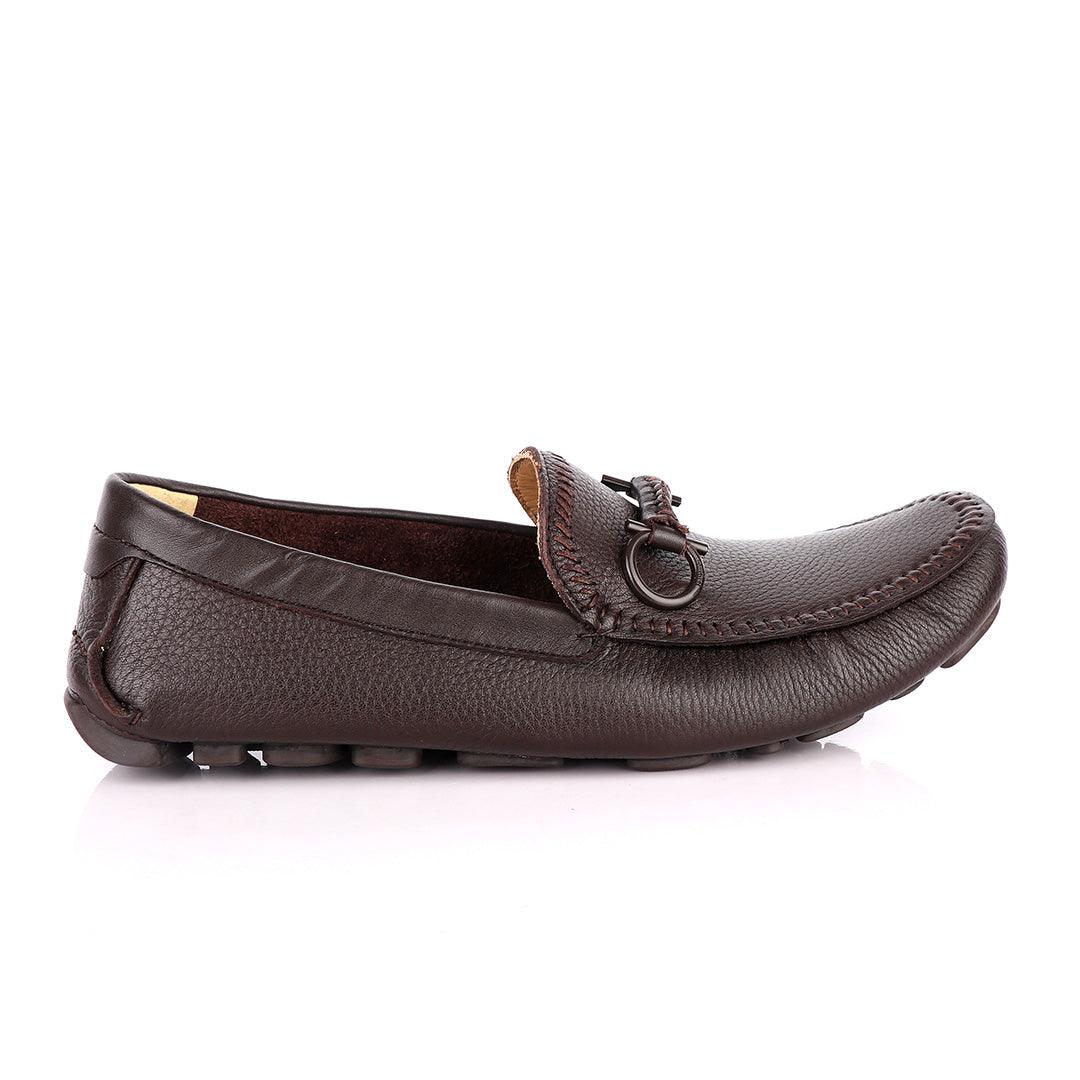 Salvatore Ferragamo Men's Brown Drivers - Obeezi