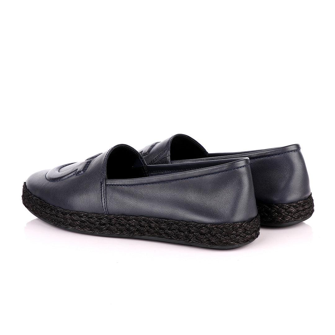 Salvatore Ferragamo Men's Leather Parigi Navy Blue Loafers - Obeezi