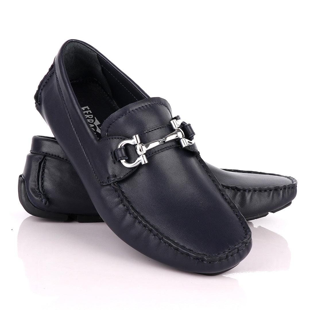 Salvatore Ferragamo Men's Sardegna Blue Driver - Obeezi