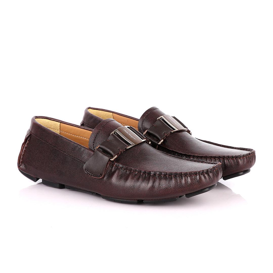 Salvatore Ferragamo Men's Sardegna Brown Driver - Obeezi