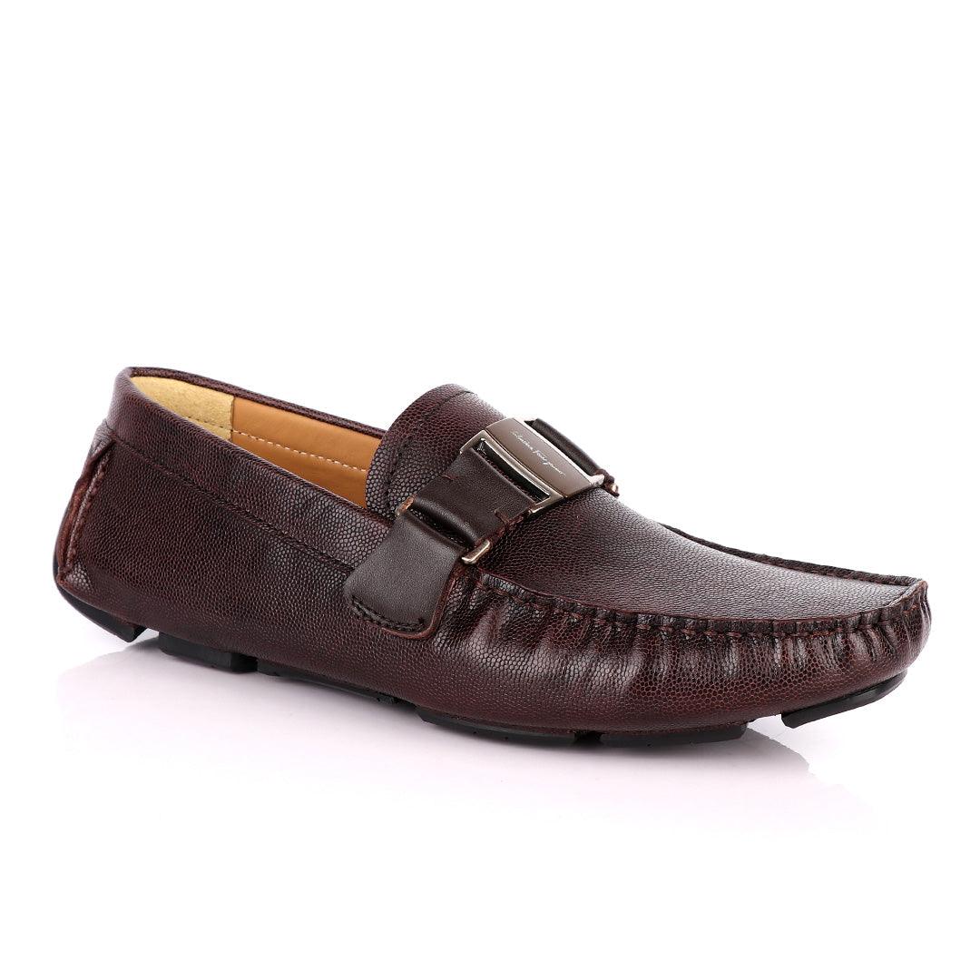 Salvatore Ferragamo Men's Sardegna Brown Driver - Obeezi