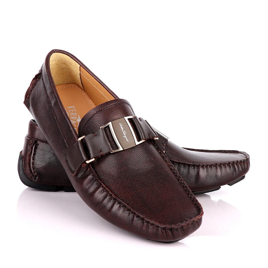 Salvatore Ferragamo Men's Sardegna Brown Driver - Obeezi