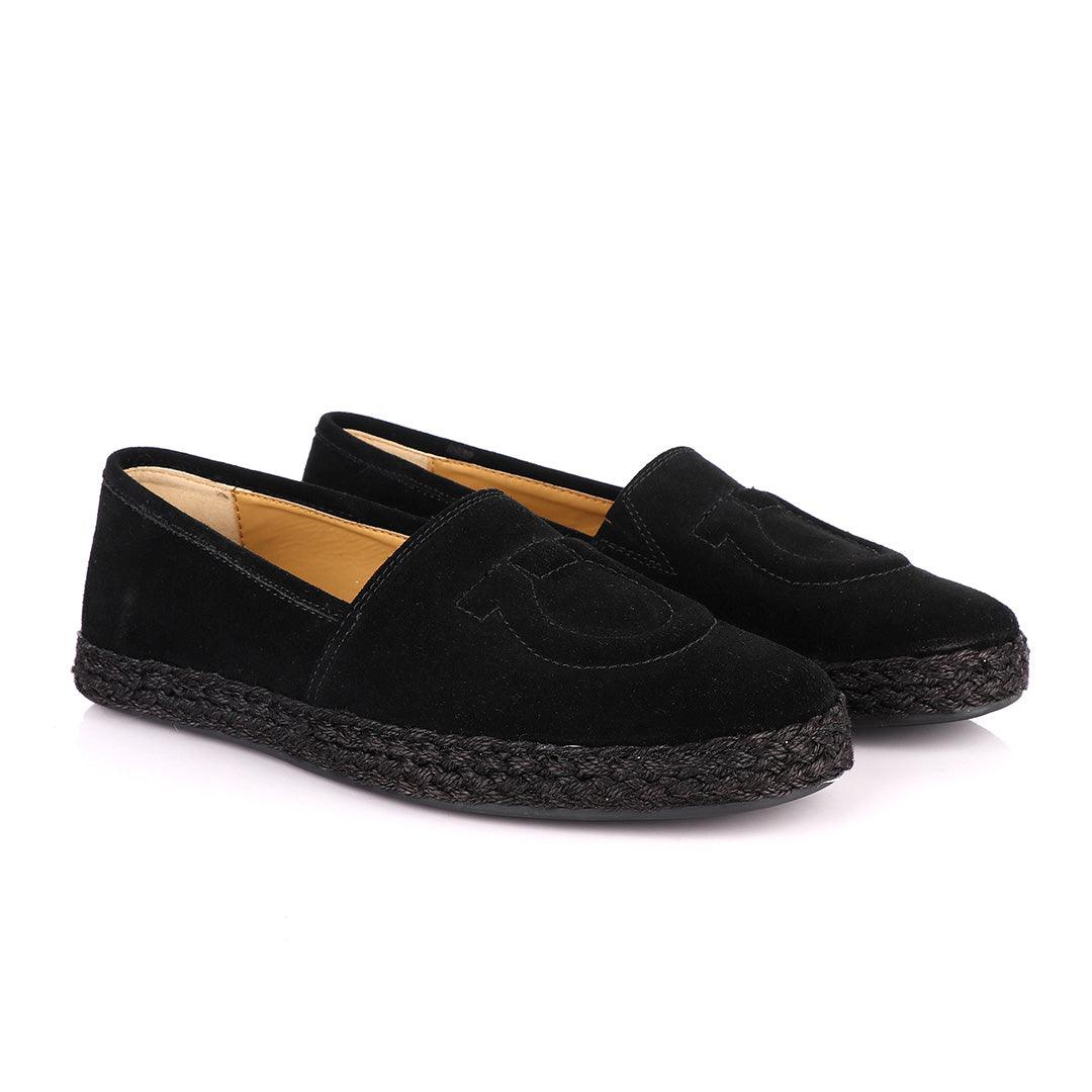 Salvatore Ferragamo Men's Suede Loafers-Black - Obeezi