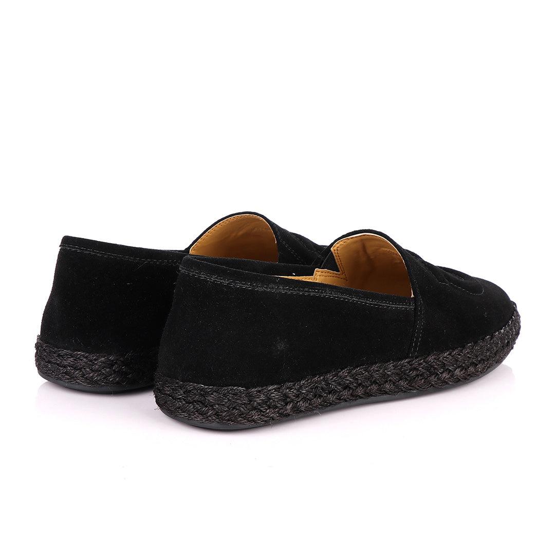 Salvatore Ferragamo Men's Suede Loafers-Black - Obeezi