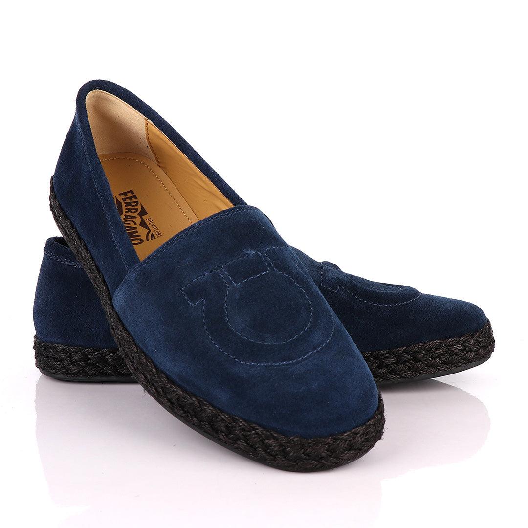 Salvatore Ferragamo Men's Suede Parigi loafers-Navy Blue - Obeezi