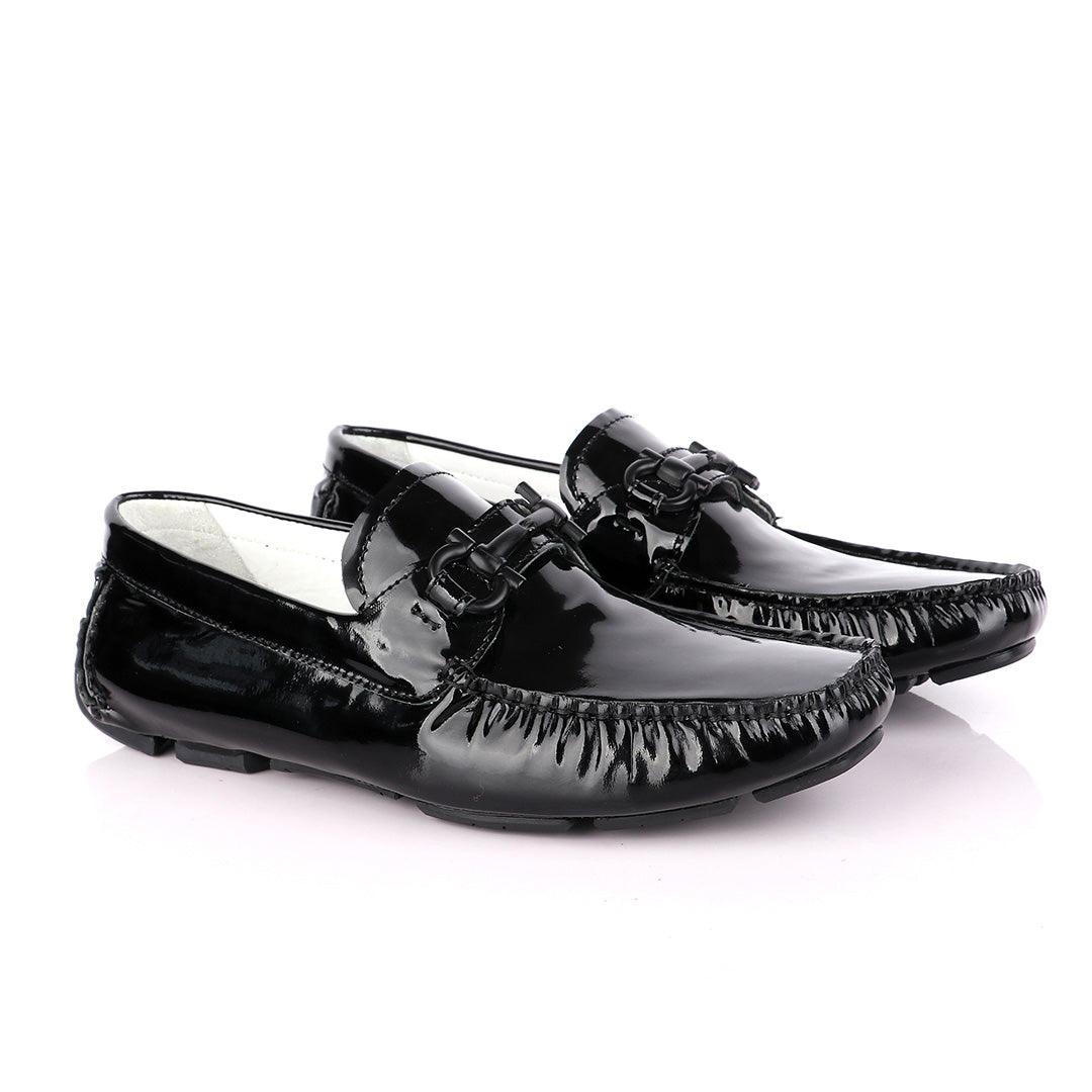 Salvatore Ferragamo Men's Wetlips Black Driver - Obeezi