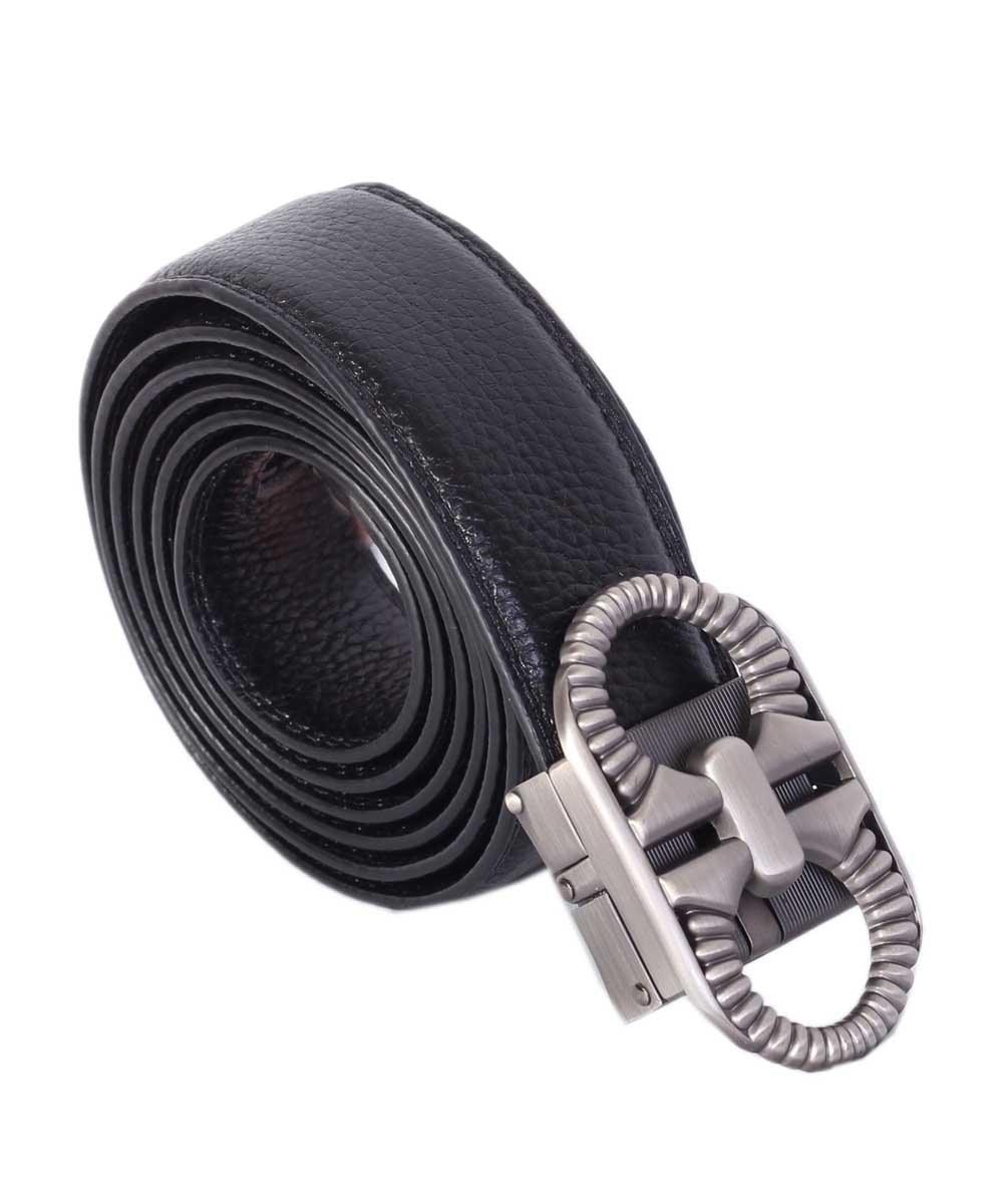 Salvatore Ferragamo Palazzo Leather Buckle Grey Belt - Obeezi.com