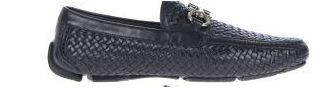 Salvatore Ferragamo Parigi 6 Braided Calfskin Gancini Driver Black - Obeezi
