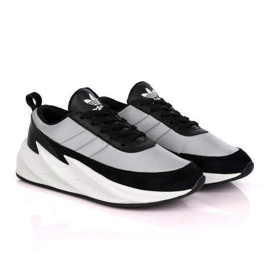 Sharks Styled Men's Fashion Black Grey Sneakers - Obeezi