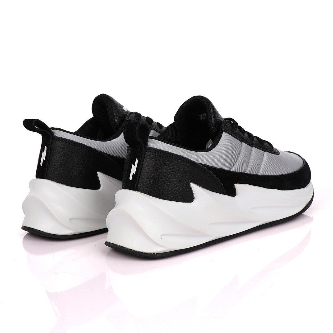 Sharks Styled Men's Fashion Black Grey Sneakers - Obeezi