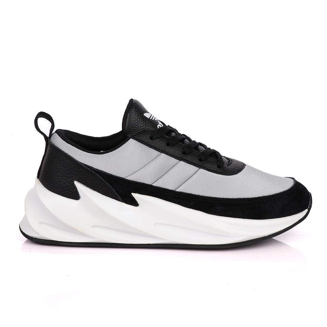 Sharks Styled Men's Fashion Black Grey Sneakers - Obeezi