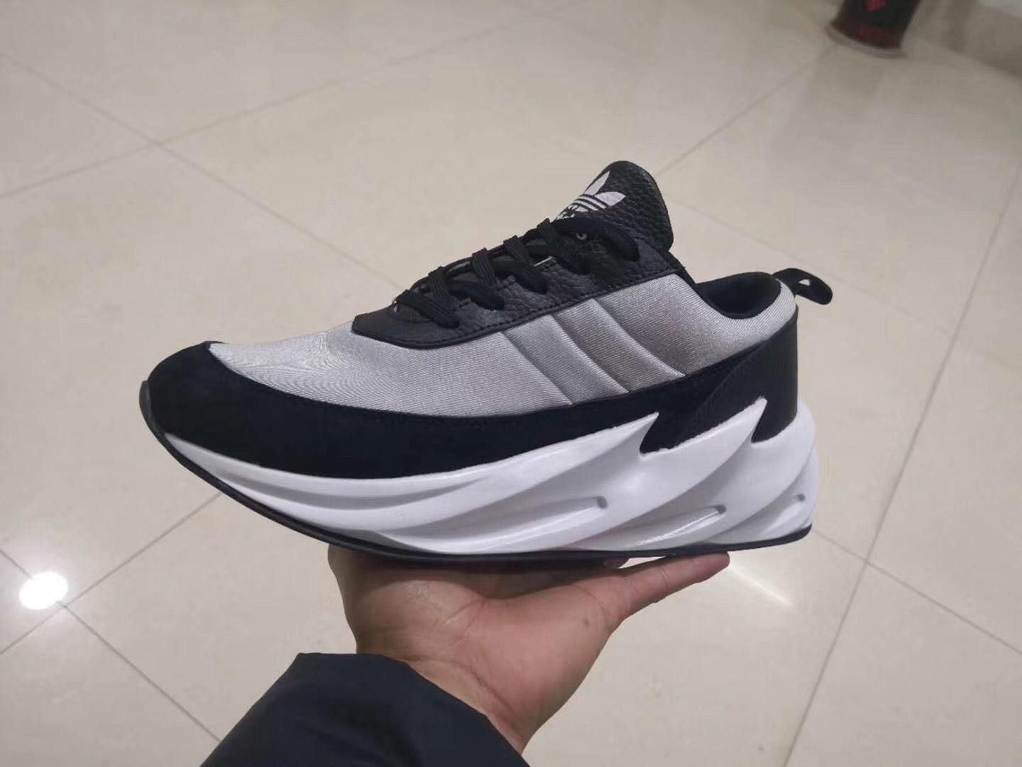 Sharks Styled Men's Fashion Black Grey Sneakers - Obeezi