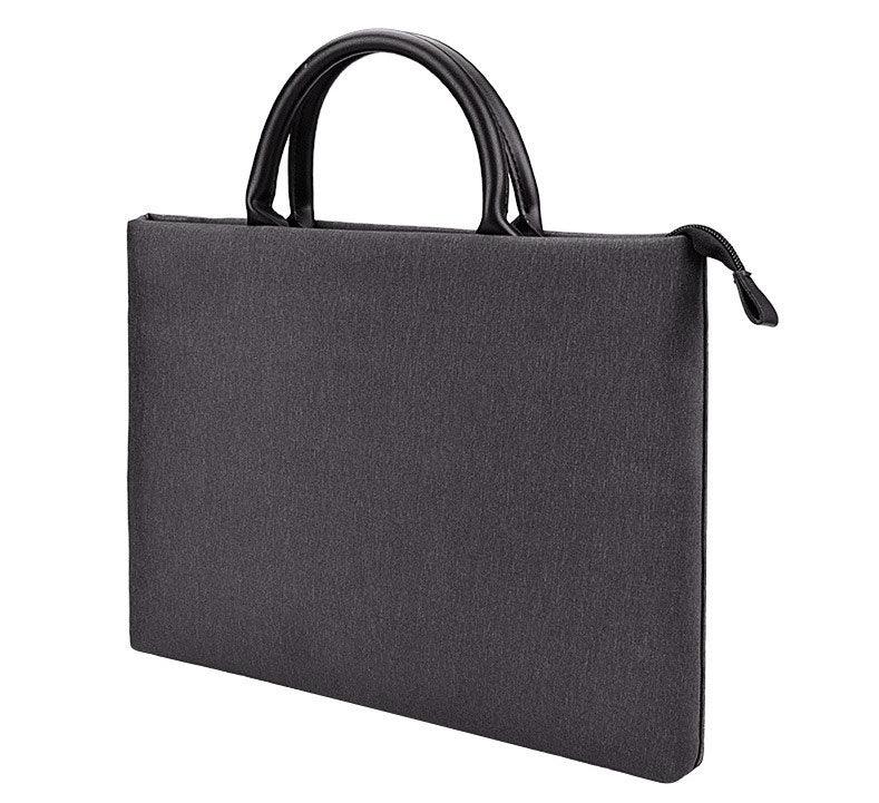 Shockproof Soft Handle Zipper Laptop Bag- Black - Obeezi.com