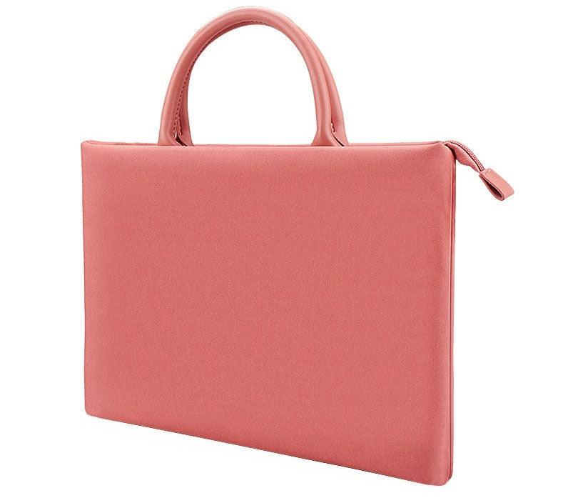 Shockproof Soft Handle Zipper Laptop Bag- Pink - Obeezi.com