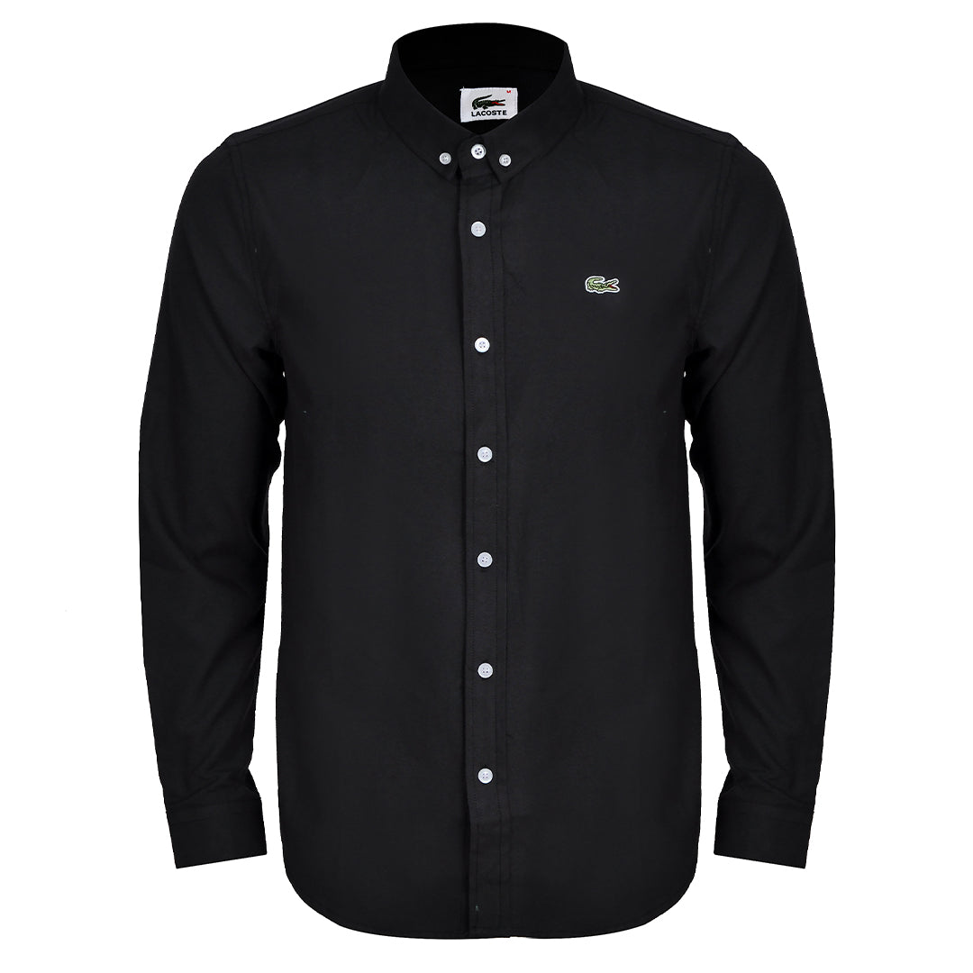 Side Logo Button Down Shirt - Black - Obeezi.com