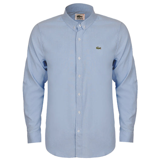 Side Logo Button Down Shirt- Blue - Obeezi.com