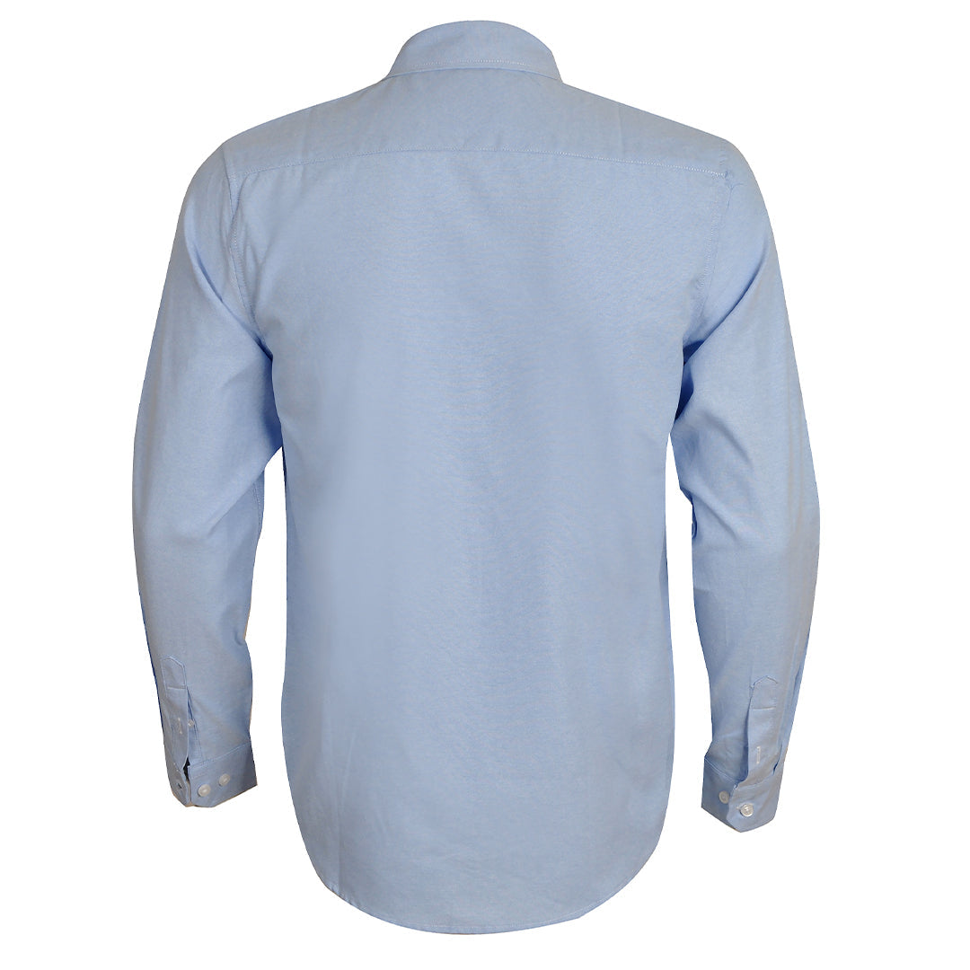 Side Logo Button Down Shirt- Blue - Obeezi.com