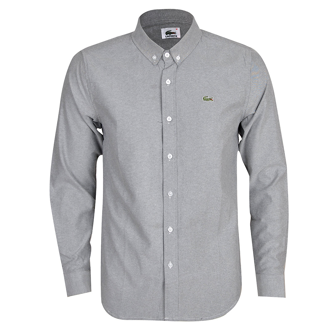 Side Logo Button Down Shirt - Grey - Obeezi.com