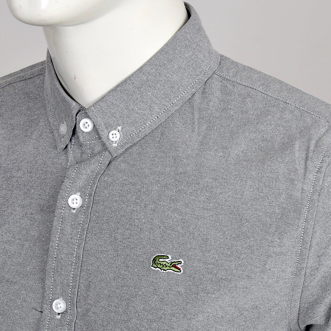 Side Logo Button Down Shirt - Grey - Obeezi.com