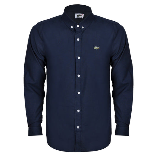 Side Logo Button Down Shirt - Navy Blue - Obeezi.com