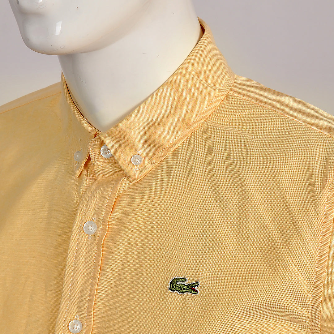 Side Logo Button Down Shirt - Yellow - Obeezi.com