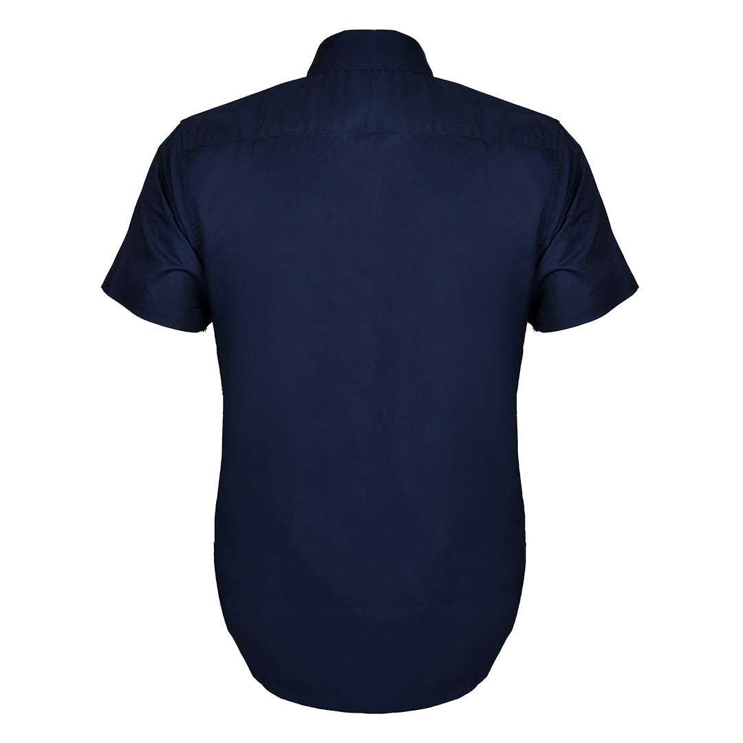 Side Logo Front Bold Strip Shirt- Navy Blue - Obeezi.com