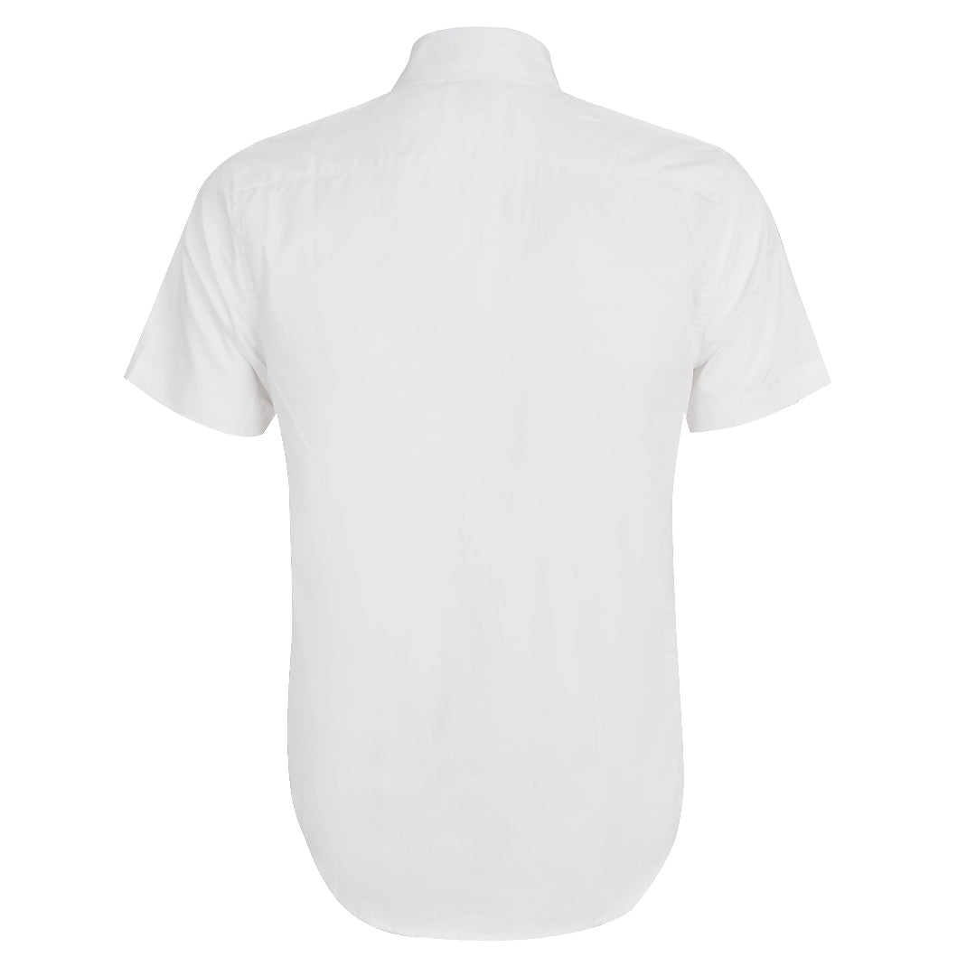 Side Logo Front Bold Strip Shirt- White - Obeezi.com