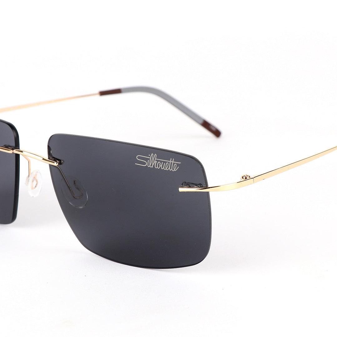 Silhouette Rimless Carbon Gold Hand Sunglasses - Obeezi.com