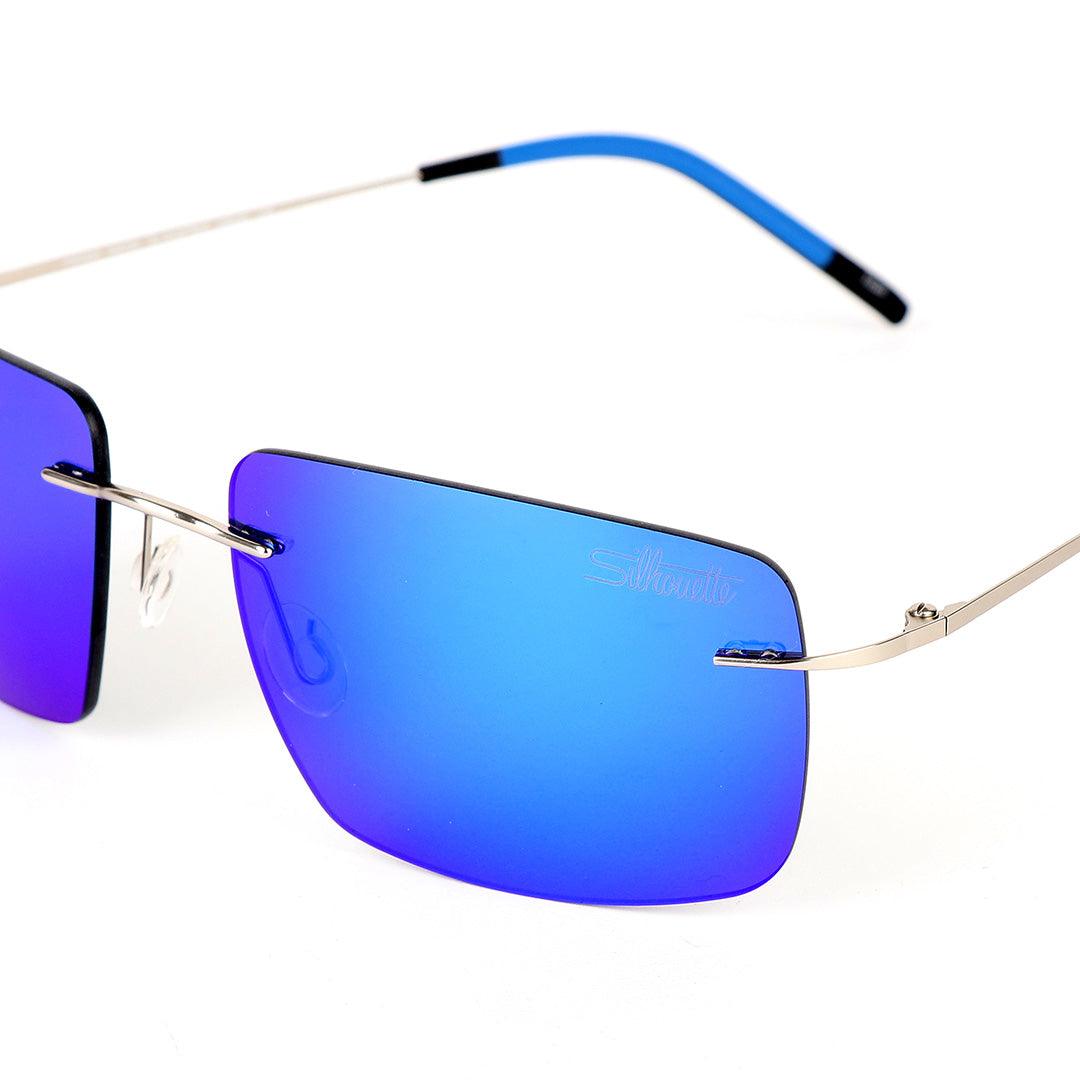Silhouette Rimless Reflector Blue Ultralight Sunglasses - Obeezi.com
