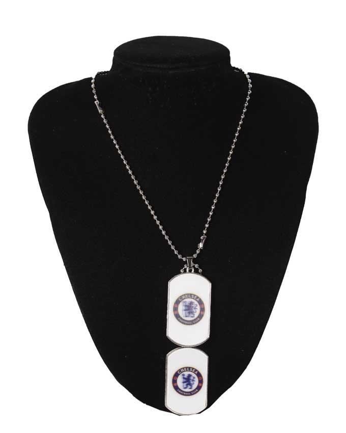 Silver Chain With Doube Chelsea Logo Pendant - Obeezi.com