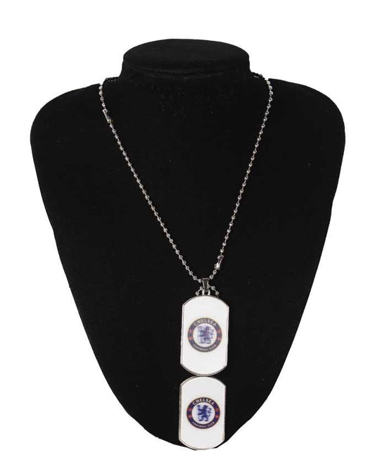Silver Chain With Doube Chelsea Logo Pendant - Obeezi.com