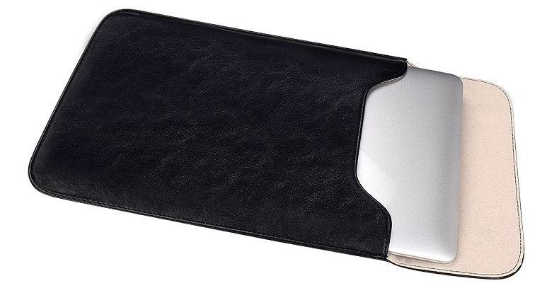 Sleek 2 In 1 Men's Slim Laptop Sleeve- Black - Obeezi.com