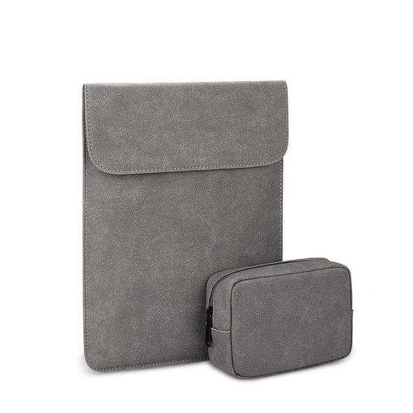 Sleek 2 In 1 Men's Slim Laptop Sleeve- Grey - Obeezi.com