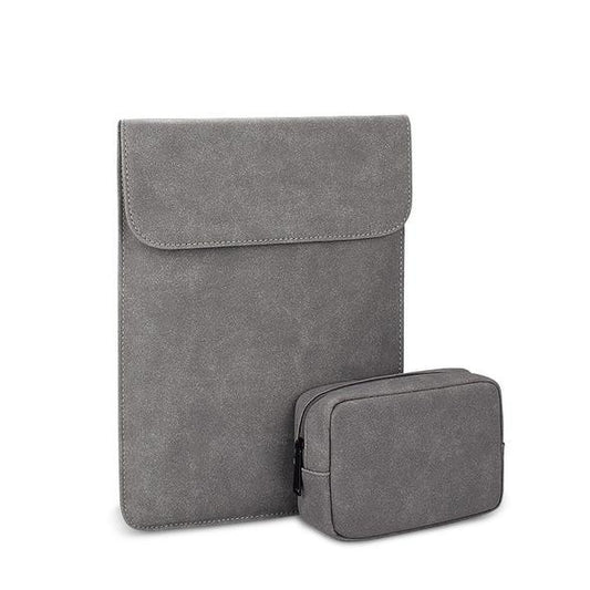 Sleek 2 In 1 Men's Slim Laptop Sleeve- Grey - Obeezi.com