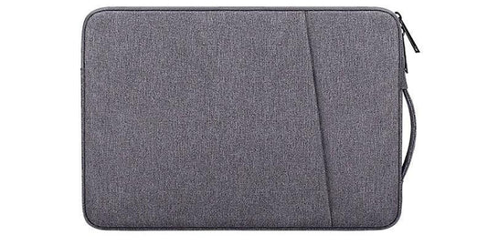 Sleek And Stylish Slant Zipper Designed Laptop Sleeve- Grey - Obeezi.com