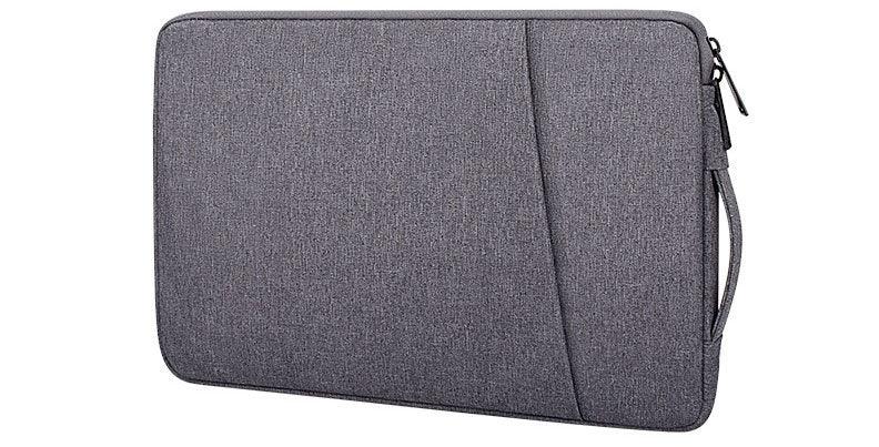 Sleek And Stylish Slant Zipper Designed Laptop Sleeve- Grey - Obeezi.com